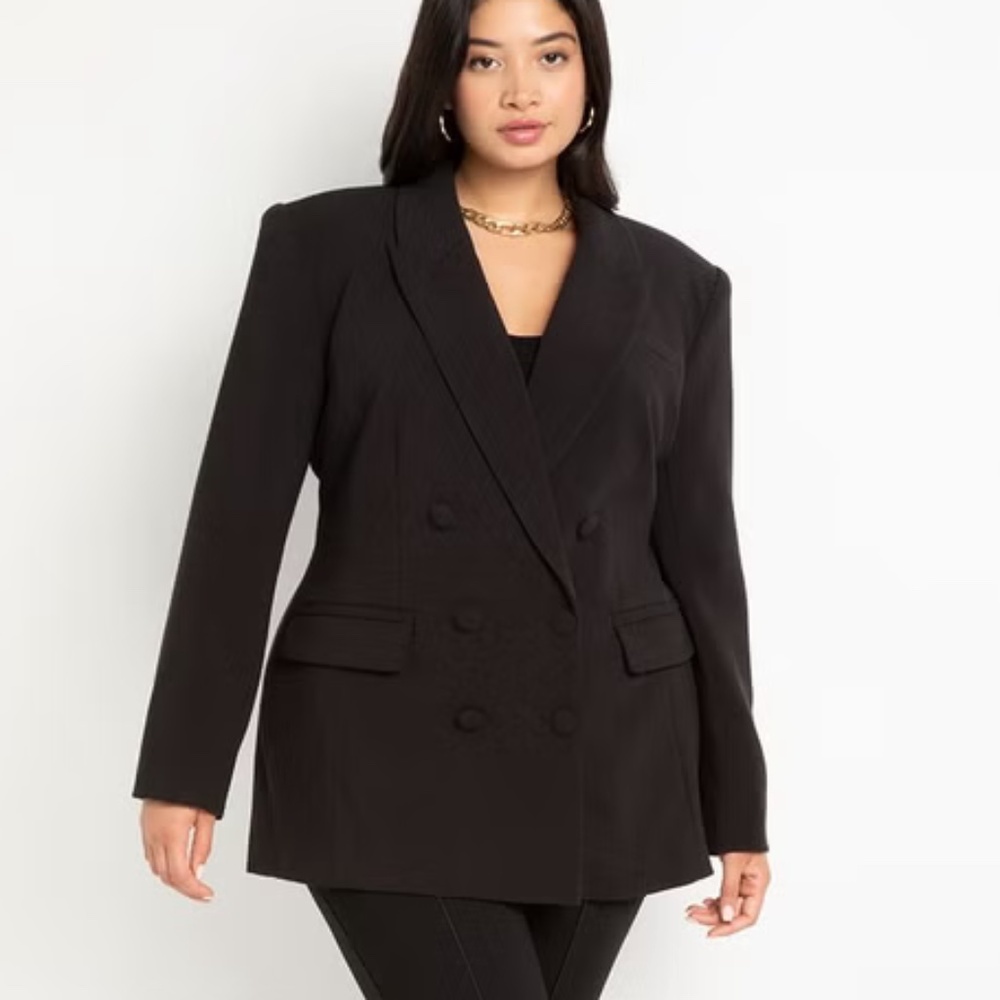 Eloquii Black Double-Breasted Blazer